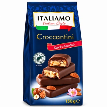 Конфеты из Черного Шоколада с Миндалем и Фундуком Italiamo Croccantini Dark Chocolate 150 г