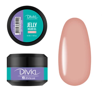 Гель для наращивания ногтей Divia "Jelly Builder Gel" - Di1727 (30 г) GJ09 - Mousse (кофейный нюд)