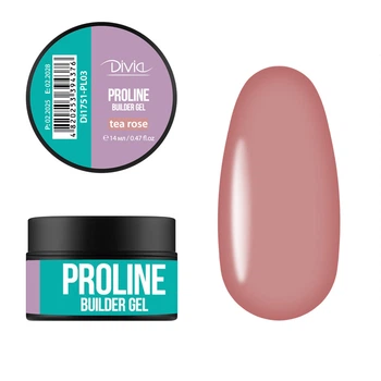 Гель строительный Divia “ProLine Builder Gel“ Di1751 (14 г) PL03 - Tea Rose (розово-бежевый)