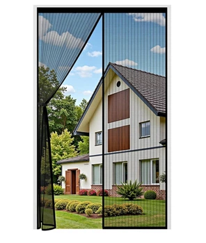 Магнитная москитная сетка на дверь Auxmir 110×210 см, антимоскитная шторка на магнитах, сетка от насекомых