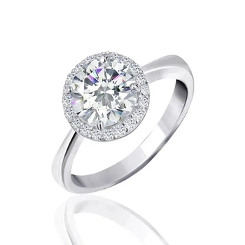 Срібна каблучка «Classic Round Halo»