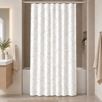 Штора для ванной длинная 180x240 см (висота 240 см) Marble Tropik
