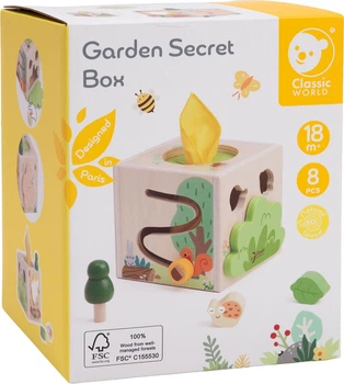 Skrzynka aktywności Classic World drewniana Garden Secret z labiryntem i sorterem (6927049023224)