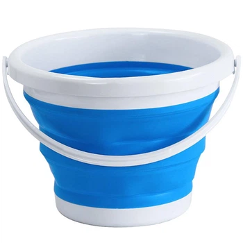 Складне силіконове відро 10 л Safebaby Blue