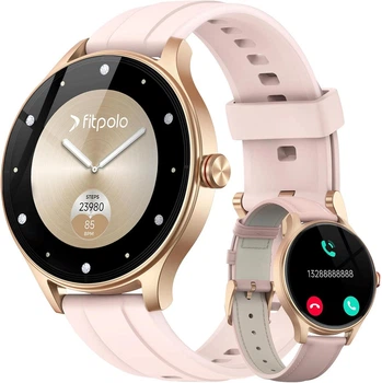 Смарт-годинник Fitpolo DR06 з Bluetooth-дзвінками, сенсорним дисплеєм 1,57″, пульсометром, SpO₂ та 2 змінними ремінцями