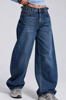 Джинсы женские It’s Basic 2961-2W6-5 Wide Leg baggy jeans с регулировкой пояса 42 синие