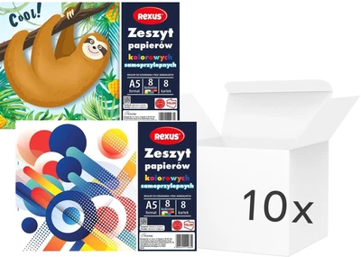 Zestaw papierów Beniamin Kolorowy Samoprzylepny A5 8 arkuszy 8 kolorów 10 szt (5904441115079)