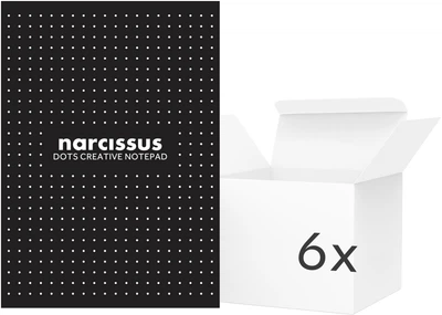 Набір блоків Narcissus в крапку A4 80 аркушів Чорні 6 шт (5902633008710)