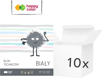 Zestaw bloków technicznych Happy Color A3 10 arkuszy Biały 10 szt (5905130106460)