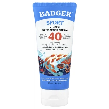 Сонцезахисний засіб Badger Sport Mineral Sunscreen Cream SPF 40 87 мл
