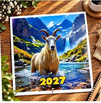 Перекидной настенный Календарь 20х44 см 2027 Огненной Козы-05
