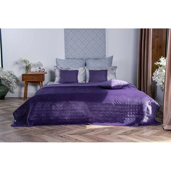 Двустороннее декоративное покрывало Руно Velour Violet 150x220 см фиолетовое