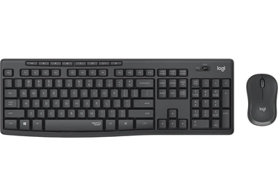 Комплект (мембранна клавіатура, оптична миша) Logitech MK295 Wireless Combo Black (бездротовий, USB-приймач, італійська розкладка) (920-009797) - Б/В