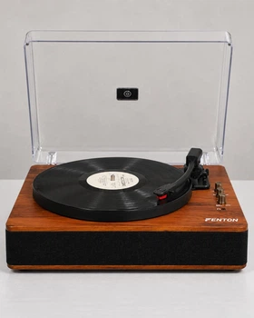 Вініловий програвач Fenton TT Classic Plus Wood з колонками, Bluetooth та USB - програвач вінілових платівок 33/45/78 об/хв, ретро грамофон для дому, програвач вінілу в дерев’яному корпусі, музичний центр та аудіосистема для платівок, - Уцінка
