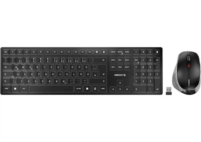 Комплект (ножична клавіатура, оптична миша) Cherry DW 9500 Slim QWERTZ Black (бездротовий, Bluetooth, USB-приймач, німецька розкладка) - Б/В