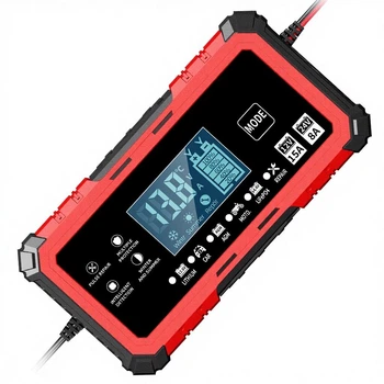 Импульсное интеллектуальное зарядное устройство для аккумулятора 12V 15A/24V 8A автоматическая зарядка для АКБ AGM, GEL, LiFePO4, Lithium, Moto с восстановлением 12В 24В VPC-15