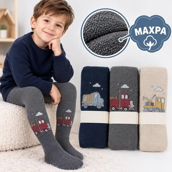 Набор 3 пары махровых колгот для мальчика Katamino 350306, ( 1-2 года), рост 86-92 разноцветные