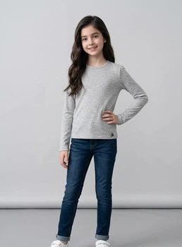 Кофта ангора для дівчинки сірий меланж Baby Angel 140 см
