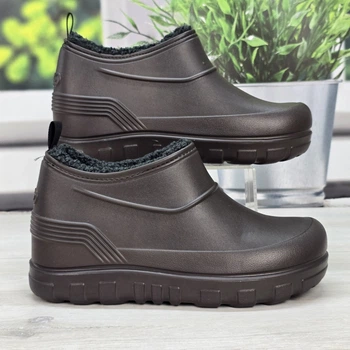 Калоші чоловічі піна з хутром зимові шоколадного кольору Dago Style 46р (29,5-30 см) 6173