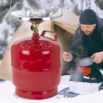 Туристичний газовий балон із пальником 8л Червоний