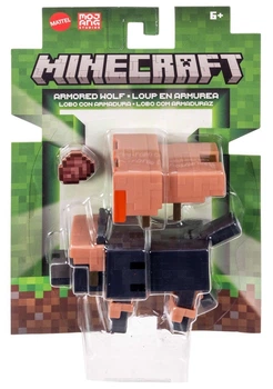 Колекційна фігурка Mattel Minecraft Броньований вовк з аксесуарами 8 см (GTP08/JJR99) (0194735340972)