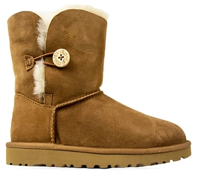 Дитячі уггі для дівчинки Середні Замша коричневі з Гудзиком Ugg Bailey Button Chestnut (28, коричневий)