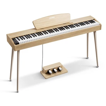 Цифрове піаніно Donner DHP-100 PRO Beige (стійка, 3 педалі, пюпітр, блок живлення)