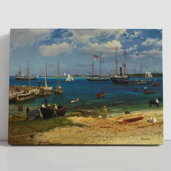 Інтер'єрна картина Харбор Нассау, Альберт Бірштадт, Albert Bierstadt, репродукція картини, 30×40 см (id7008)