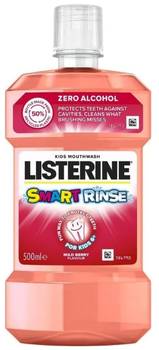 Płyn do płukania jamy ustnej dziecięcy Listerine Smart Rinse Jagodowa świeżość 500 ml (3574661787190)
