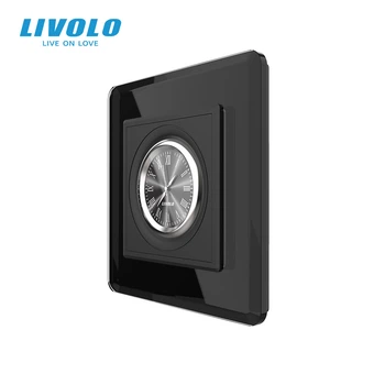 Настенные механические часы LIVOLO, черная глянцевая стеклянная рамка 2.5D