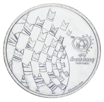 Монета Португалія 8 євро 2003 Срібло UNC Чемпіонат Європи з футболу 2004 - Свято футболу (Ag 500, 21,1 грама)