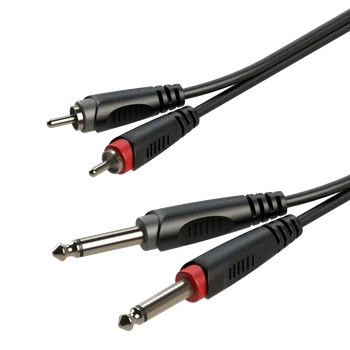 Roxtone RACC150L3 — кабель 2×RCA – 2×Jack 6,3 мм Mono, 3 м