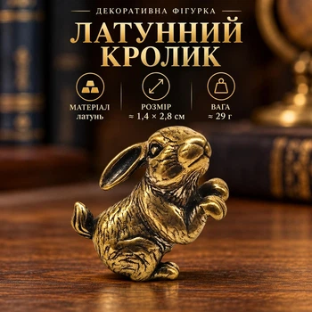 Латунная фигурка «Кролик» 1,4×2,8 см, 29 г