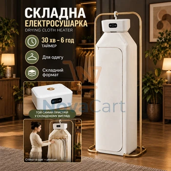 Складная электросушилка для одежды, подвесная сушилка с таймером до 6 часов, переносной сушильный чехол для белья