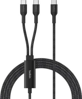 Kabel Belkin BoostCharge Pro USB-C - Dual USB-C 1.5M Czarny (CAC004HQ1.5MBK)