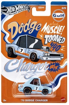 Колекційна машинка Hot Wheels Silver Series Tooned Gulf Racing '70 Dodge Charger 1:64 (JCB63) (0194735267385)