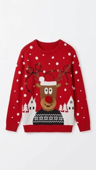 Свитер для девочки Новогодний Primark 080243 140см (9-10лет ) Красный