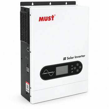 Гибридный инвертор MUST PV18-4024ECO. 4000W, 24V, ток заряда 60A, 170-280V, MPPT (100А, 60-360 Vdc), 318×454×122.5 мм. 8 кг.