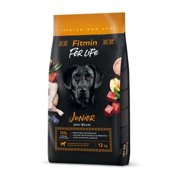 Сухой корм для щенков крупных пород Fitmin For Life Junior Large Breeds с курицей, свининой и говядиной 12 кг (8595237034086)