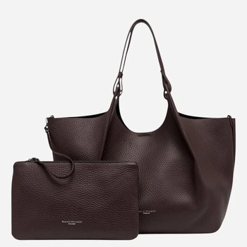 Zestaw (torebka shopper + kosmetyczka) damski skórzany Gianni Chiarini BS-9720-RNGDBL-T.U.-2107 Ciemnobrązowy (800070360592)