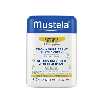 Стик Mustela Hydra-Stick Cold Cream 9,2 г - питательный бальзам для сухой кожи губ, щек и носа с пчелиным воском