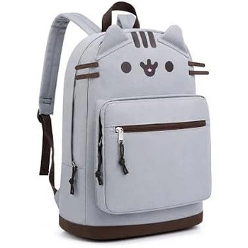 Рюкзак Кіт Пушин (Pusheen Cat) з вушками сірий для дівчаток