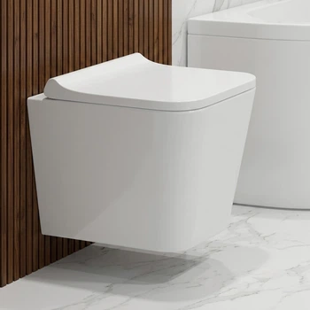 Подвесной унитаз Koller Pool Trend 490x340 прямоугольный, с сиденьем Soft-close, белый (TR-0490-RQ)