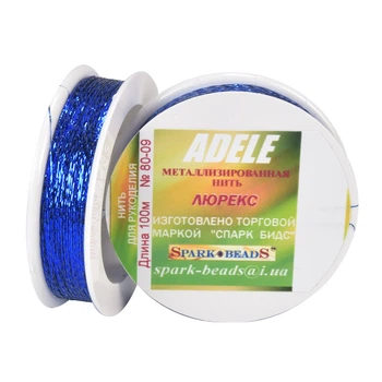 Нить металлизированая Люрекс Adele плоская, Синяя, 100 м Polimex