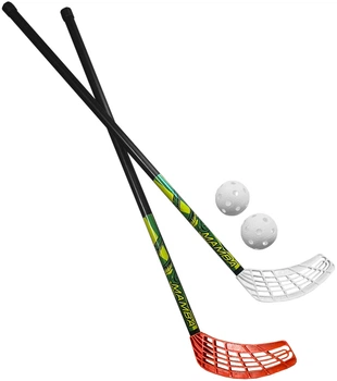 Zestaw do unihokeja Mamba Junior 2 kije HDPE proste bez owijki 87 cm + 2 piłki Optimus (2000000021478)