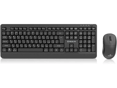 Комплект (клавіатура, миша) REAL-EL KIT-555W Wireless Black (EL123100056)