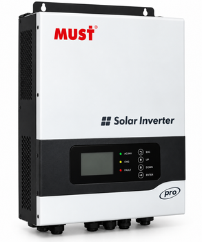 Автономный инвертор (off-grid) MUST PV18-3624PRO, 3600W, 24V, ток заряда 60A, 170-280V, MPPT (100А, 30-320 Vdc), 318×454×122.5 мм. 7.8 кг.