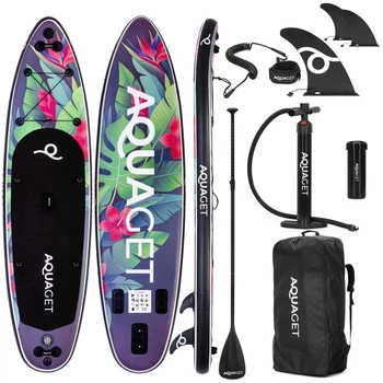 Надувная SUP-доска Aquaget с веслом Black/Violet 320 см (5908455312981)