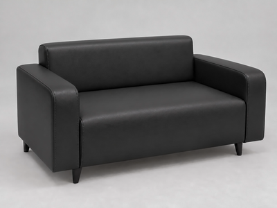 Диван офисный Tobi Sho Арне с подлокотниками 1380х700х740 мм, кожзам Black/2230