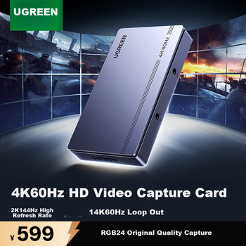 Відеозахоплювальна карта UGREEN HDMI 4K60Hz HD RGB24, сумісна з Switch 2, камерами Nikon Sony Canon, мобільними пристроями iPad, планшетами, ПК, записом ігор у прямому ефірі
